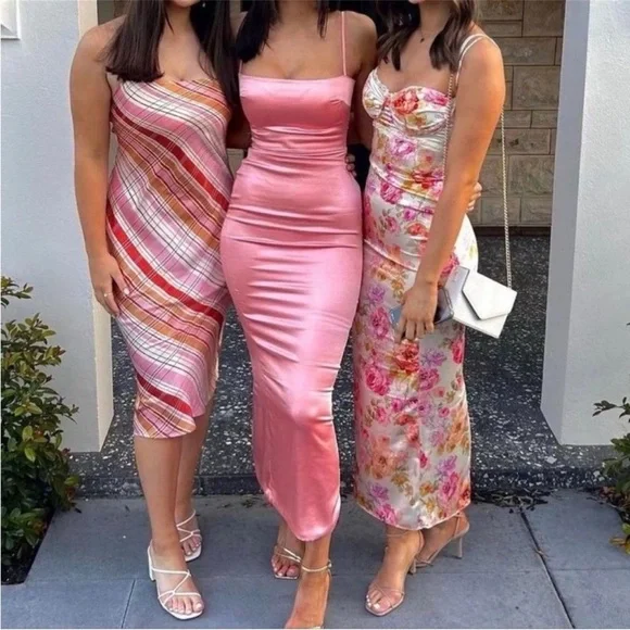 NWOT HOUSE OF CB 'Costanza' Bright Peach Maxi Dress sz XS - Picture 3 of 8